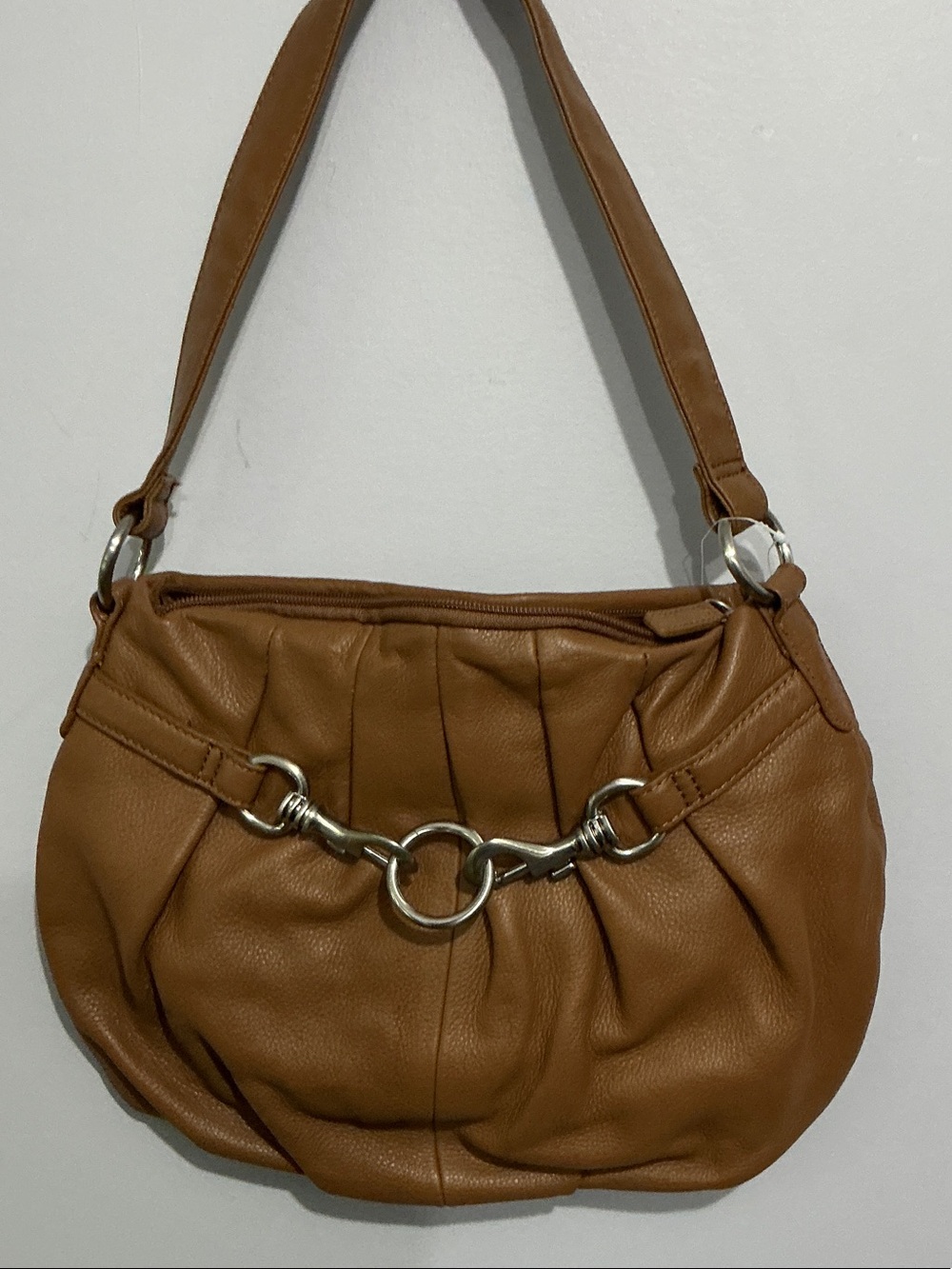Sonoma NWT Cognac Shoulder Bag with Silver Ring Hardware